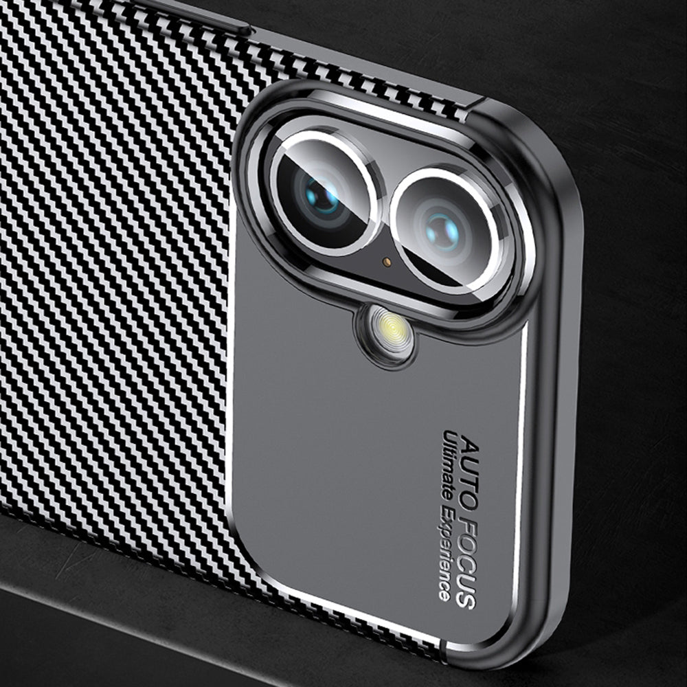 Deksel for Apple iPhone 16 Plus, Techsuit, CarbonFiber, Svart