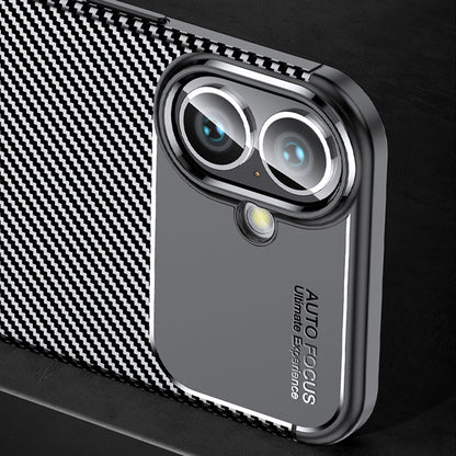 Deksel for Apple iPhone 16 Plus, Techsuit, CarbonFiber, Svart