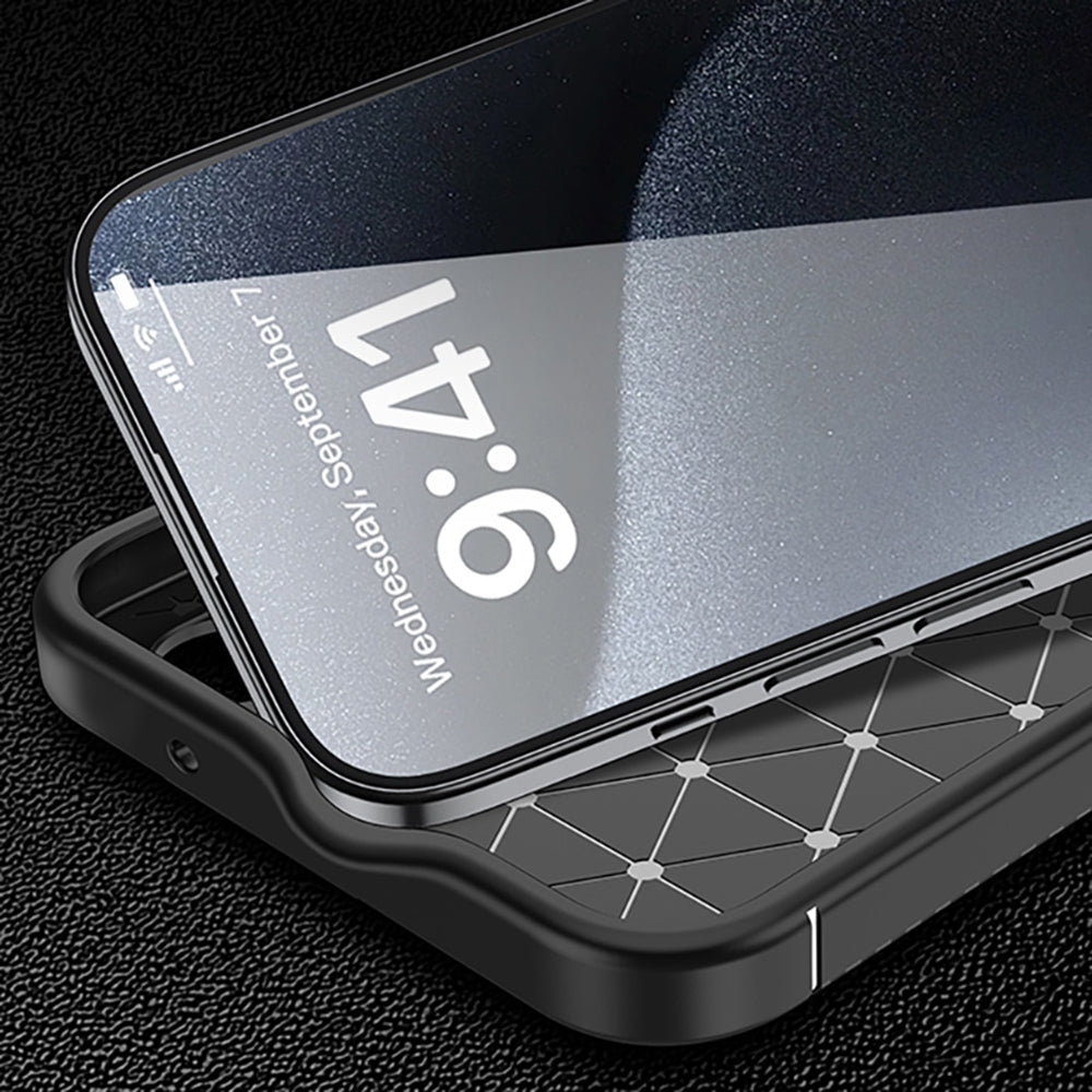 Deksel for Apple iPhone 16 Plus, Techsuit, CarbonFiber, Svart