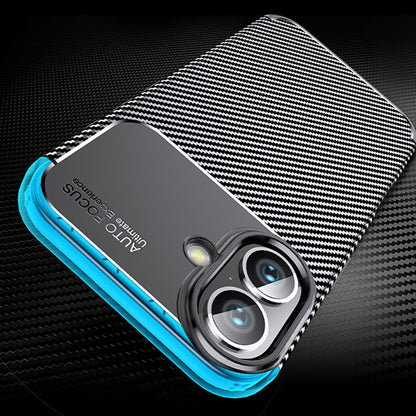 Deksel for Apple iPhone 16 Plus, Techsuit, CarbonFiber, Svart