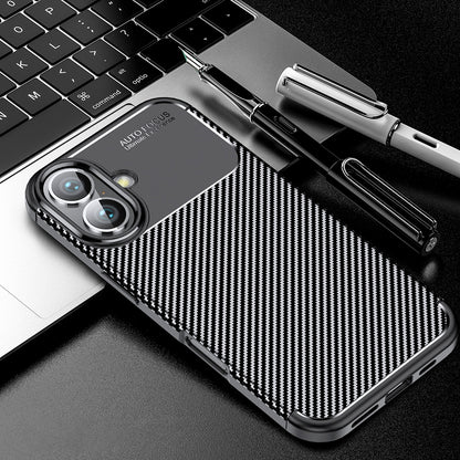Deksel for Apple iPhone 16 Plus, Techsuit, CarbonFiber, Svart
