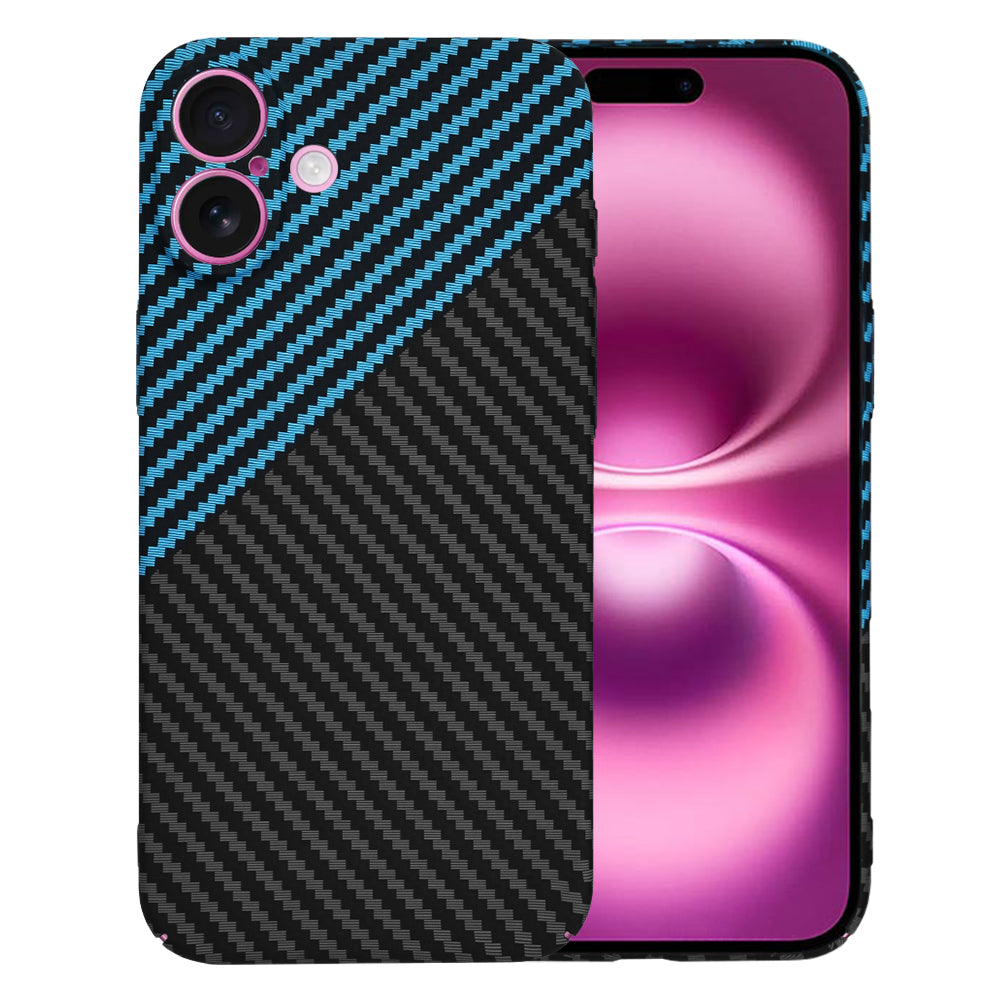 Deksel for Apple iPhone 16 Plus, Techsuit, Carbonite FiberShell, Svart Bleu