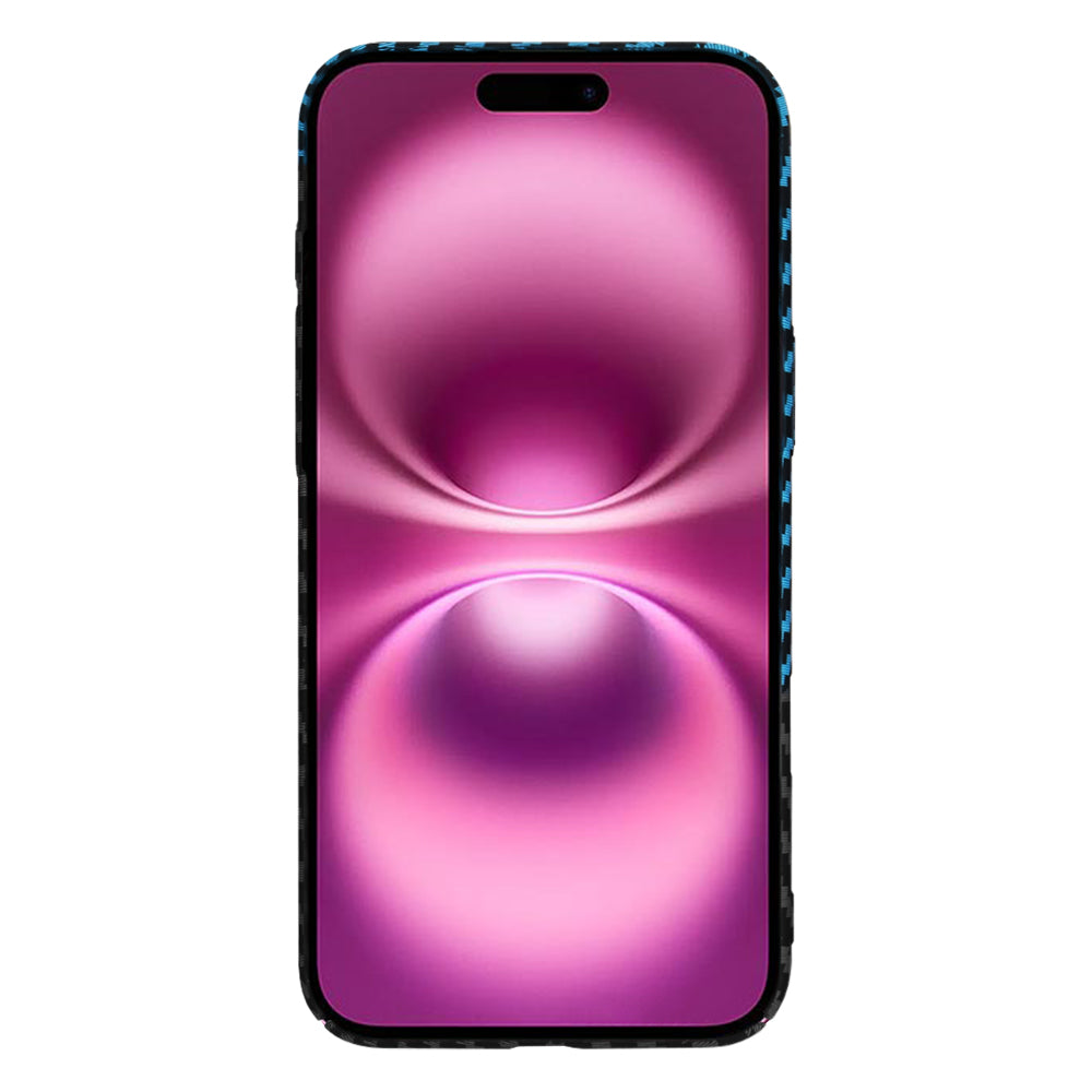 Deksel for Apple iPhone 16 Plus, Techsuit, Carbonite FiberShell, Svart Bleu