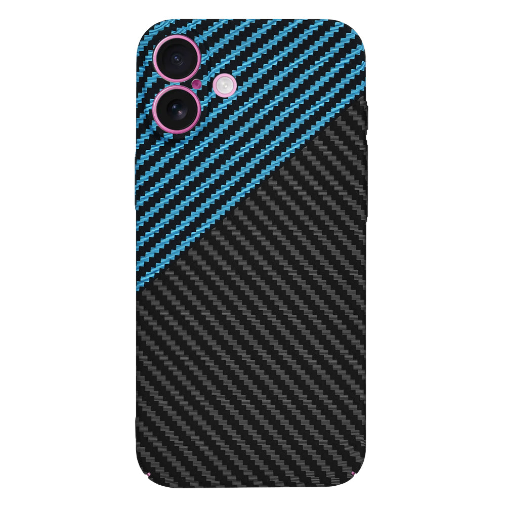Deksel for Apple iPhone 16 Plus, Techsuit, Carbonite FiberShell, Svart Bleu