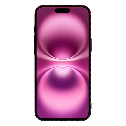 Deksel for Apple iPhone 16 Plus, Techsuit, Carbonite FiberShell, Svart Rød