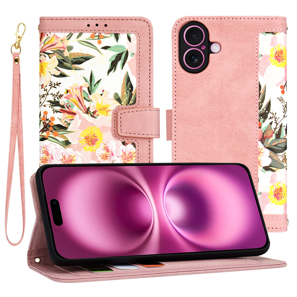 Deksel for Apple iPhone 16 Plus, Techsuit, FlipCraft, Rosa