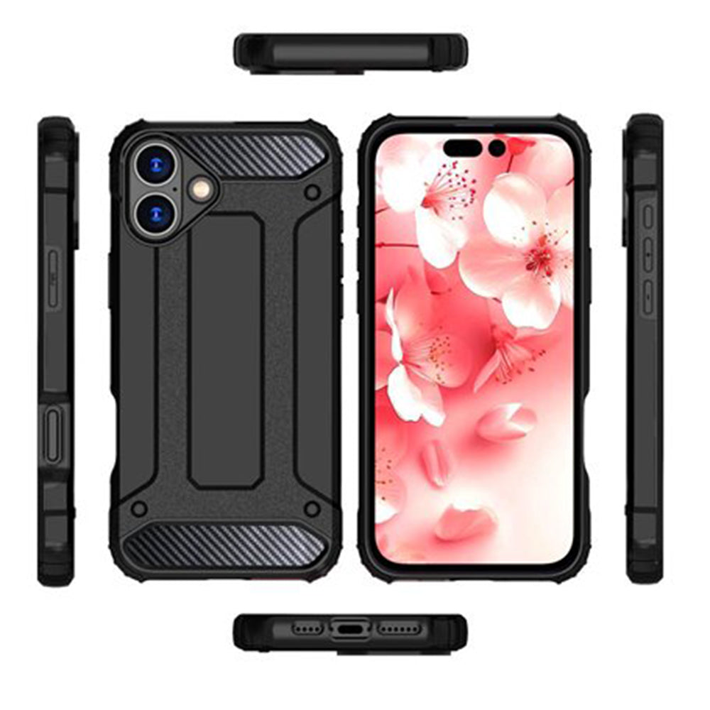 Deksel for Apple iPhone 16 Plus, Techsuit, Hybrid Armor, Svart