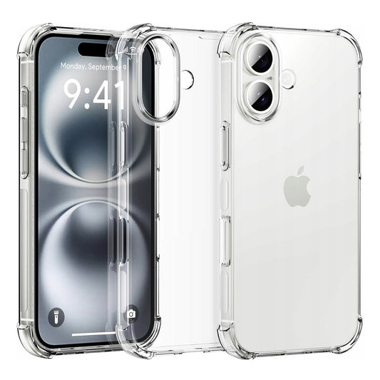 Deksel for Apple iPhone 16 Plus, Techsuit, Støtsikker Klar (Stor Linsehull), Transparent