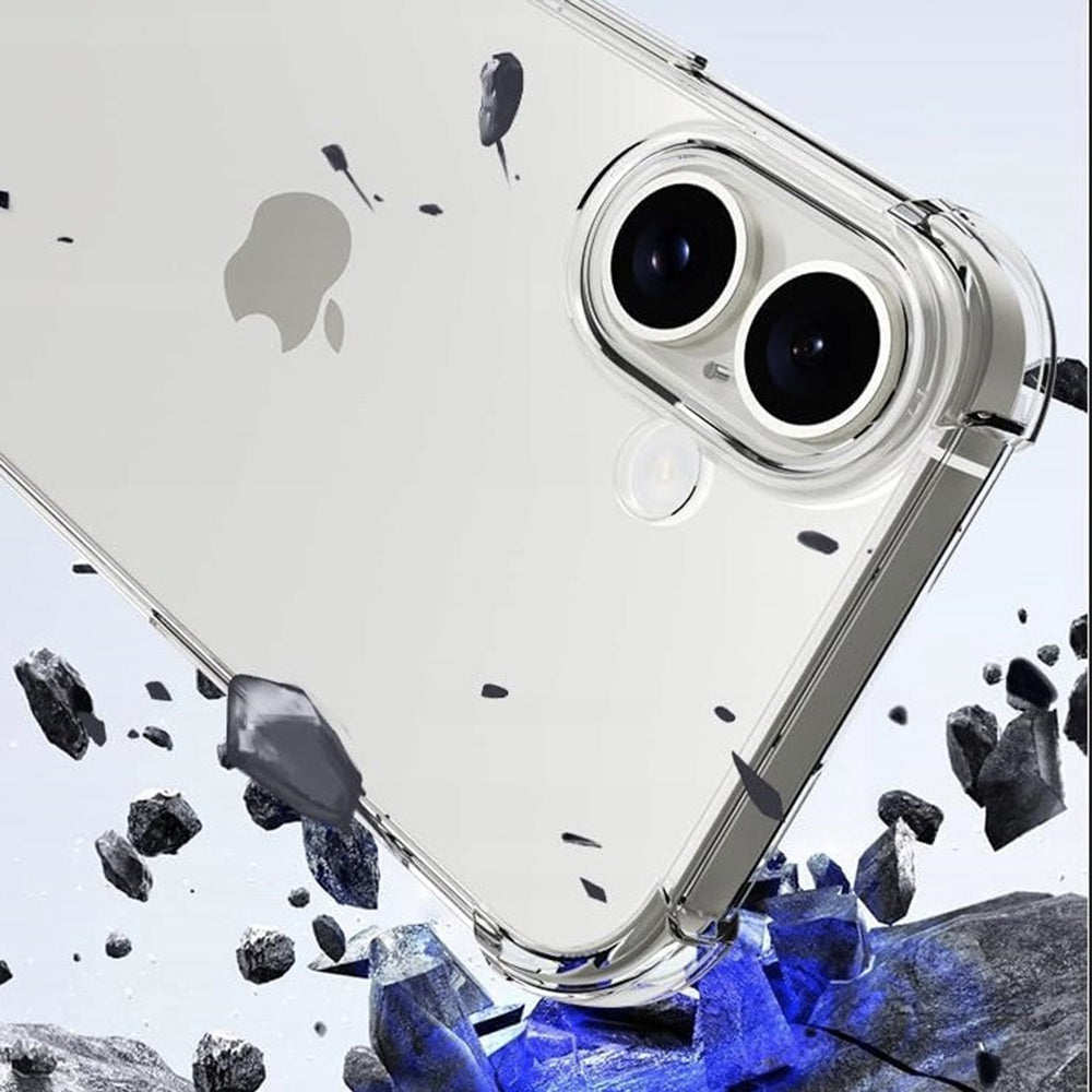 Deksel for Apple iPhone 16 Plus, Techsuit, Støtsikker Klar (Stor Linsehull), Transparent