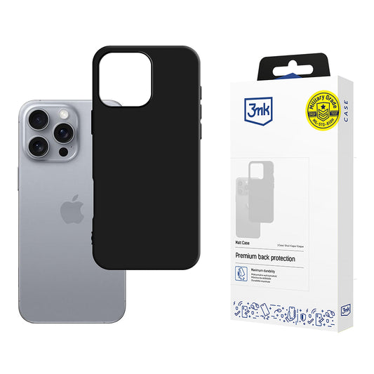 Deksel for Apple iPhone 16 Pro, 3MK, Matt svart