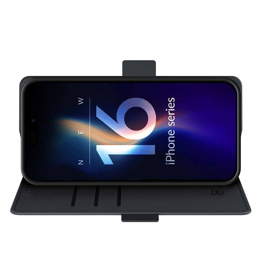 Deksel for Apple iPhone 16 Pro, 3MK, Lommebok, Svart