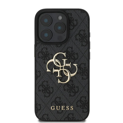 Deksel for Apple iPhone 16 Pro, Guess, 4G Big Logo, Svart