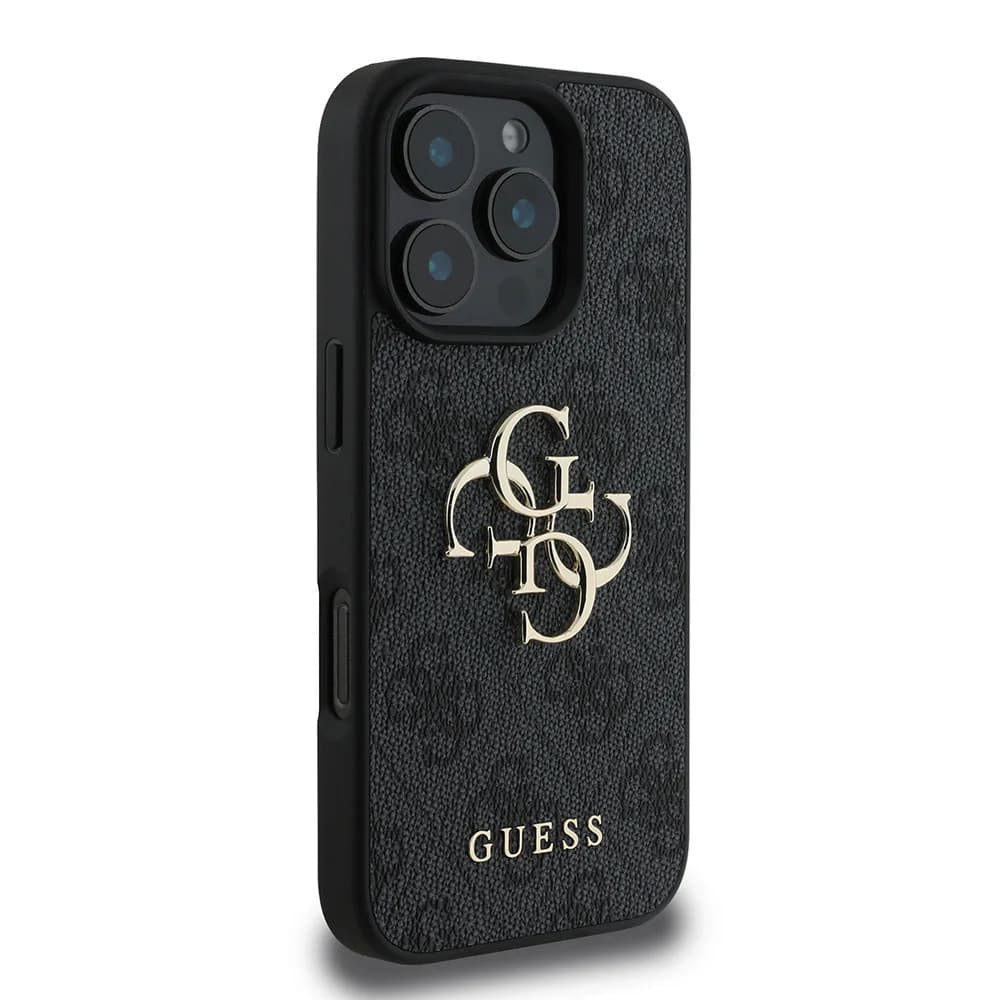 Deksel for Apple iPhone 16 Pro, Guess, 4G Big Logo, Svart