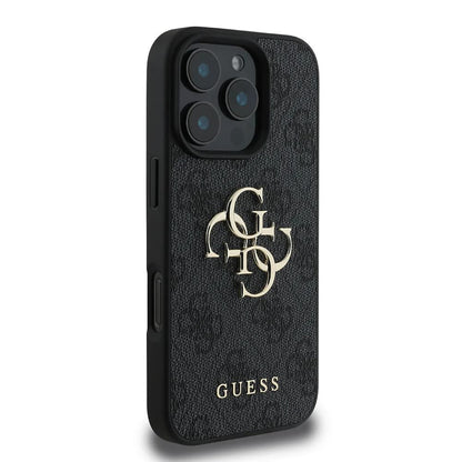 Deksel for Apple iPhone 16 Pro, Guess, 4G Big Logo, Svart