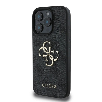 Deksel for Apple iPhone 16 Pro, Guess, 4G Big Logo, Svart