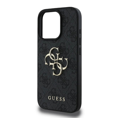 Deksel for Apple iPhone 16 Pro, Guess, 4G Big Logo, Svart