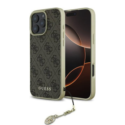 Deksel for Apple iPhone 16 Pro, Guess, 4G Charm, Brun