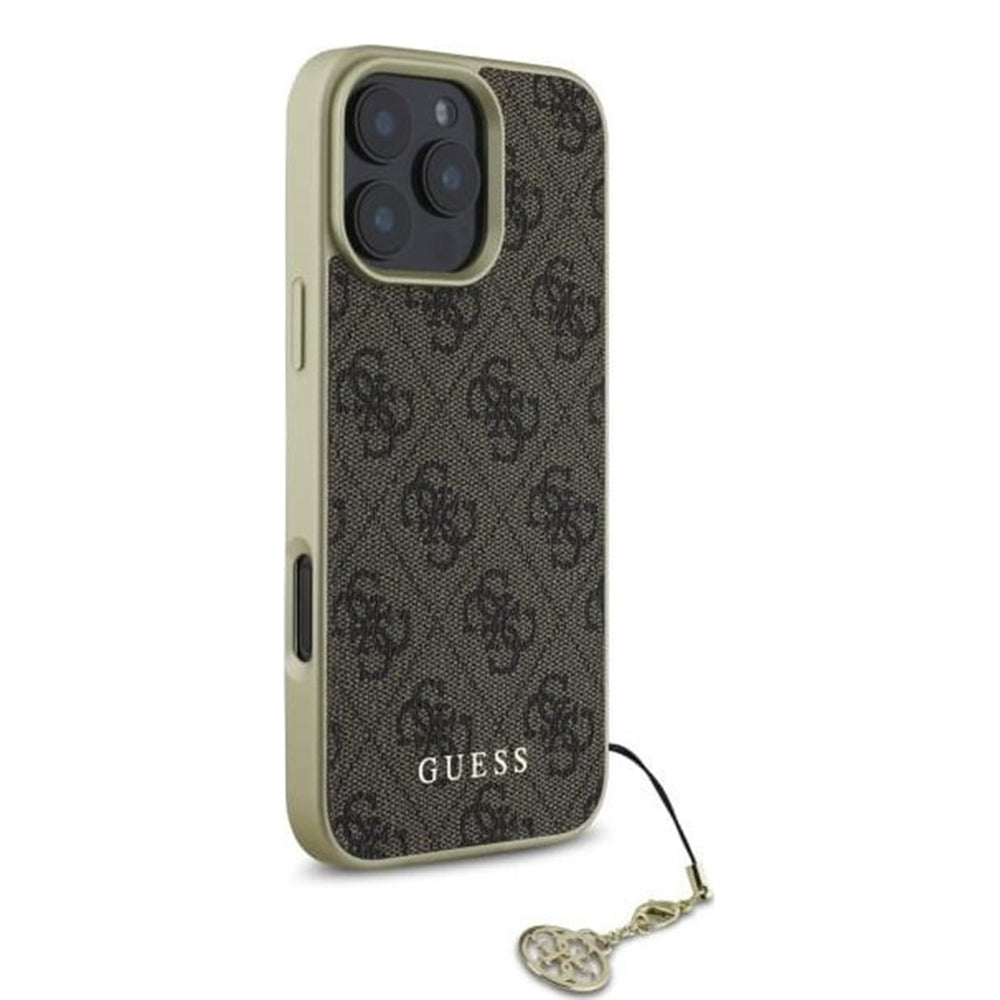 Deksel for Apple iPhone 16 Pro, Guess, 4G Charm, Brun
