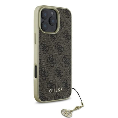 Deksel for Apple iPhone 16 Pro, Guess, 4G Charm, Brun