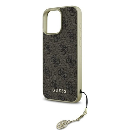 Deksel for Apple iPhone 16 Pro, Guess, 4G Charm, Brun