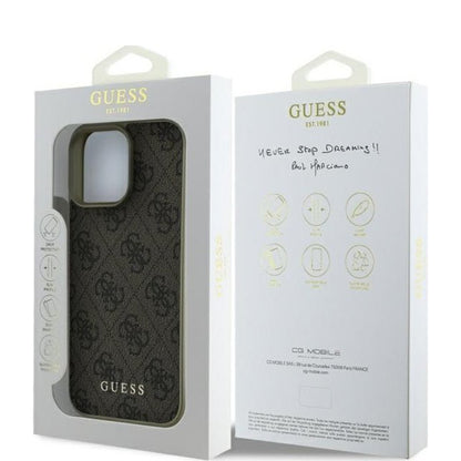 Deksel for Apple iPhone 16 Pro, Guess, 4G Charm, Brun