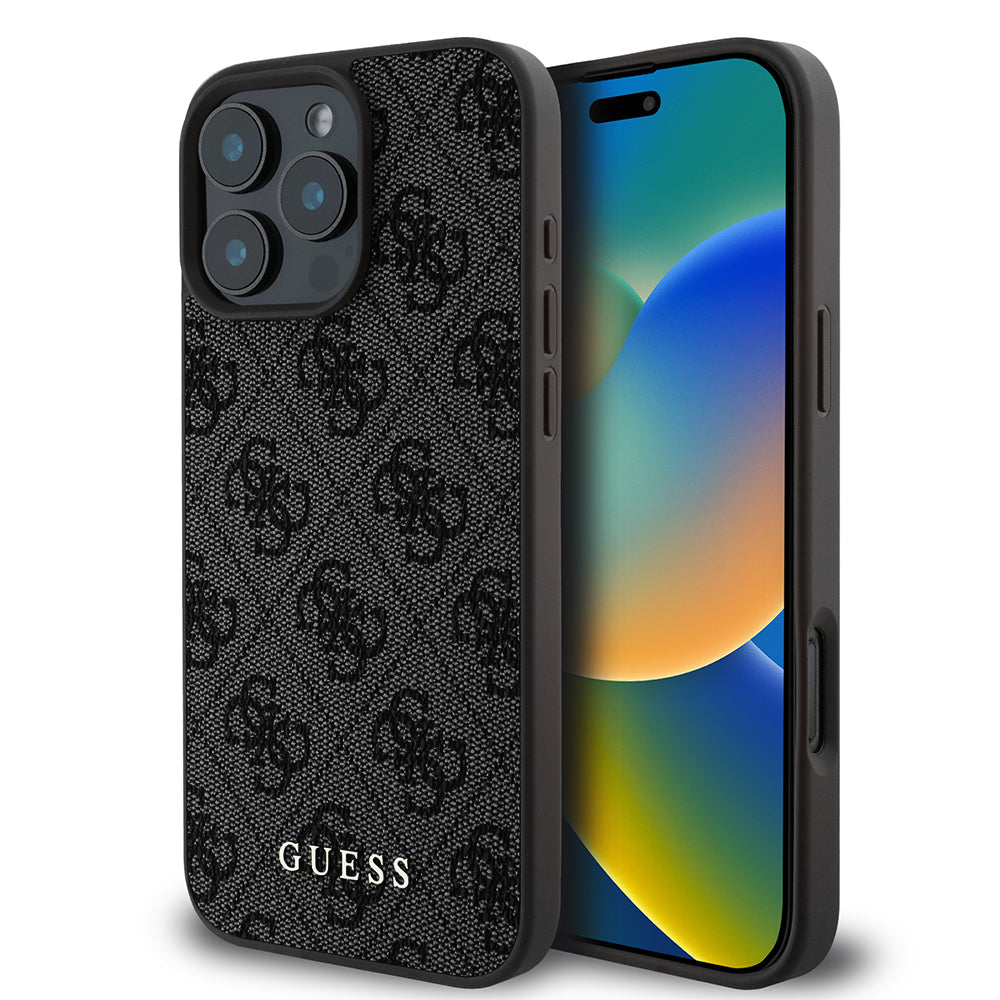 Deksel for Apple iPhone 16 Pro, Guess, 4G Classic, Svart