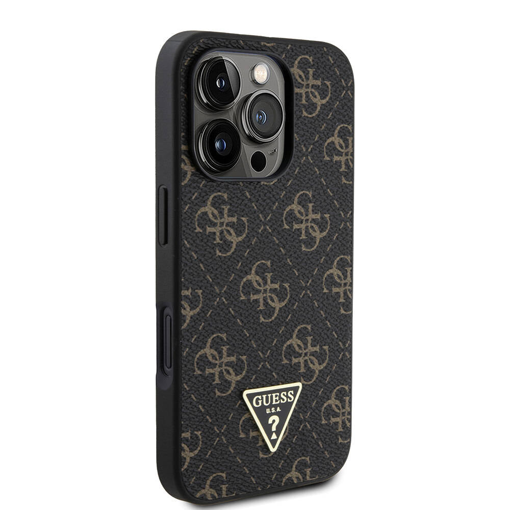 Deksel for Apple iPhone 16 Pro, Guess, 4G Triangle Logo, Hvit