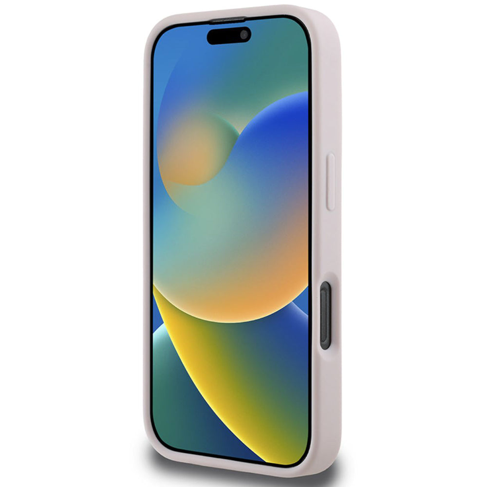 Deksel for Apple iPhone 16 Pro, Guess, Quilted Metal Logo, Rosa