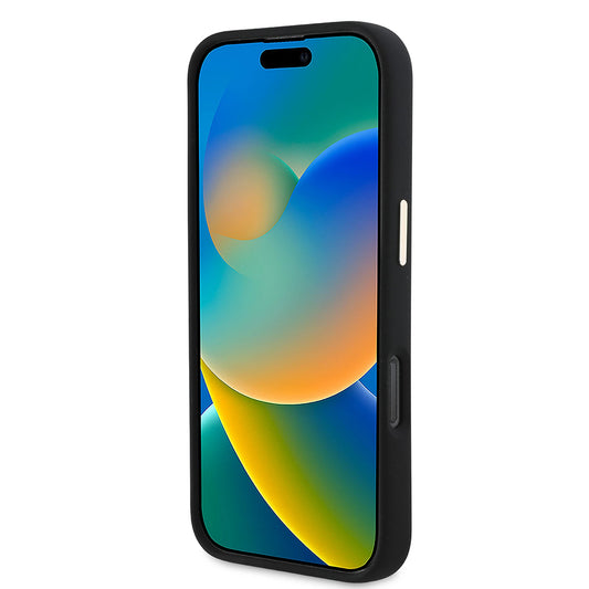 Deksel for Apple iPhone 16 Pro, Guess, Script Metal Logo & Frame, Svart