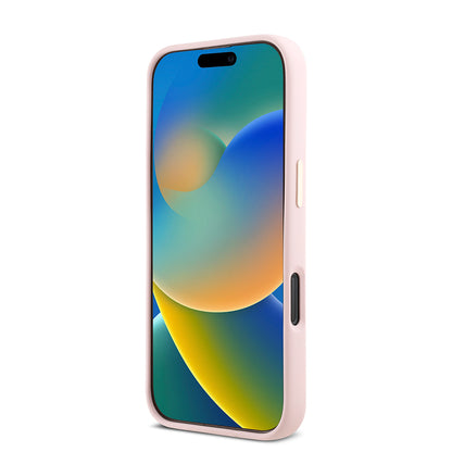 Deksel for Apple iPhone 16 Pro, Guess, Script Metal Logo & Frame, Rosa