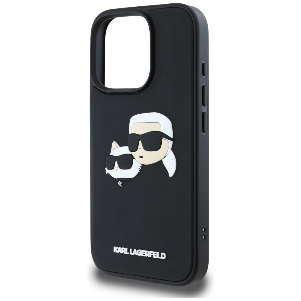 Deksel for Apple iPhone 16 Pro, Karl Lagerfeld, 3D Rubber Karl & Choupette, Svart