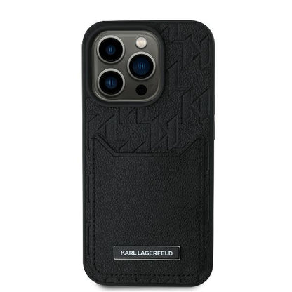 Deksel for Apple iPhone 16 Pro, Karl Lagerfeld, Cardslots Monogram, Svart