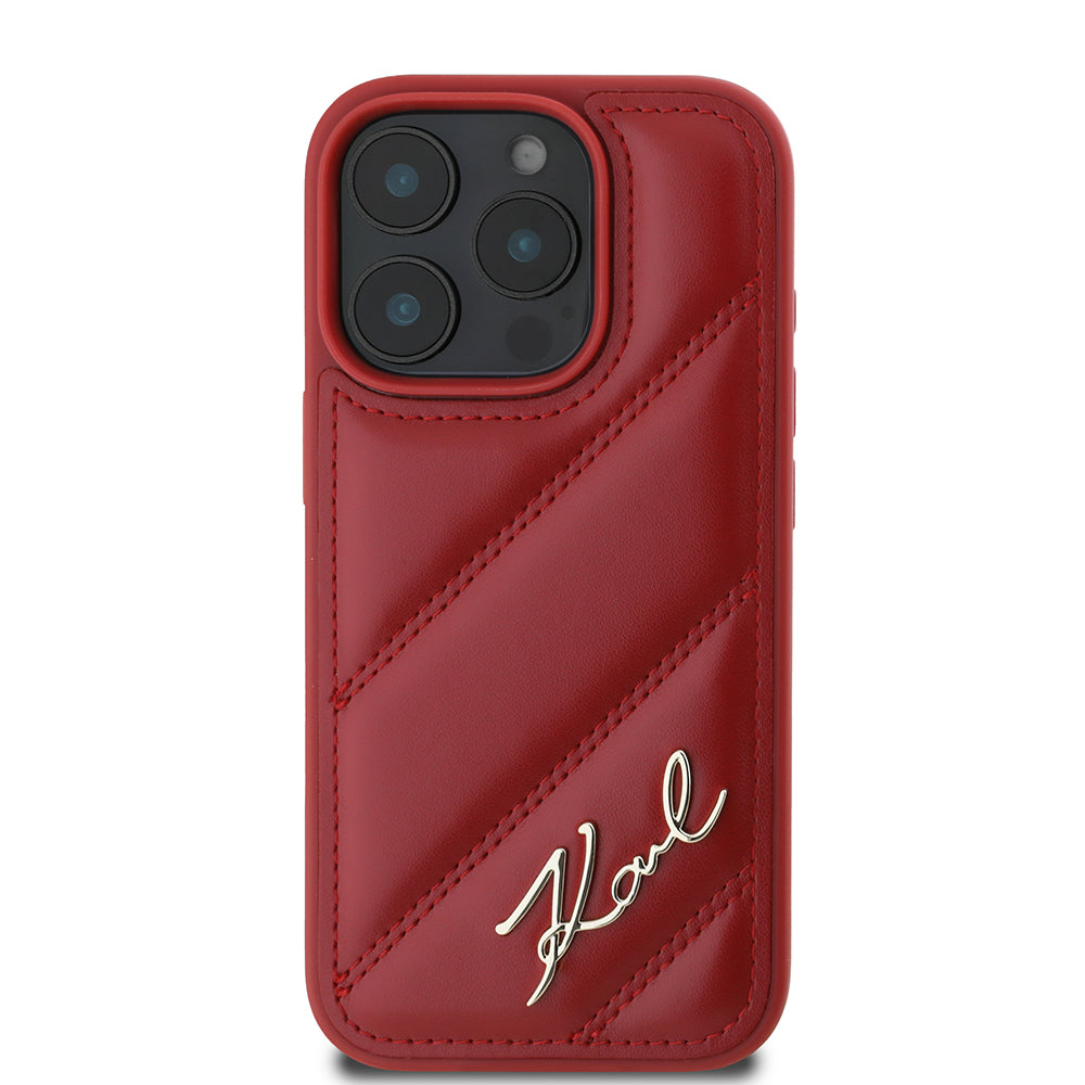 Deksel for Apple iPhone 16 Pro, Karl Lagerfeld, Diagonal Quilted Script, Rosie
