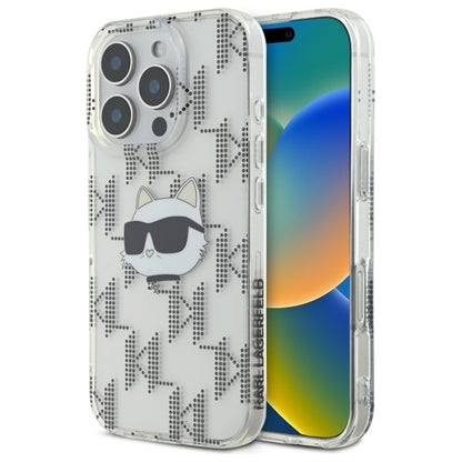 Deksel for Apple iPhone 16 Pro, Karl Lagerfeld, IML Luxury Electroplated Choupette's Head, Gjennomsiktig
