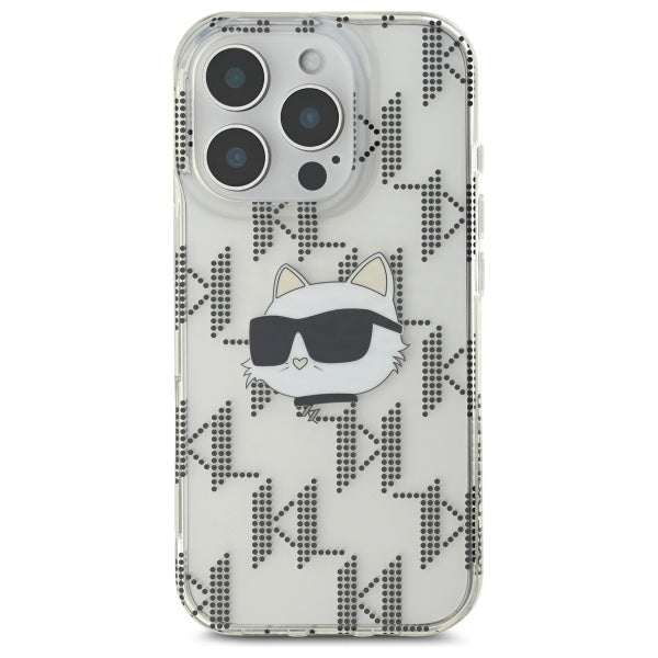 Deksel for Apple iPhone 16 Pro, Karl Lagerfeld, IML Luxury Electroplated Choupette's Head, Gjennomsiktig