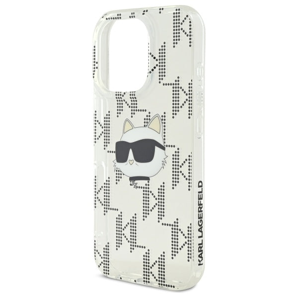 Deksel for Apple iPhone 16 Pro, Karl Lagerfeld, IML Luxury Electroplated Choupette's Head, Gjennomsiktig