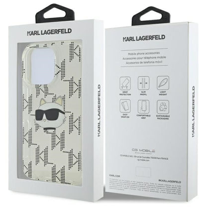 Deksel for Apple iPhone 16 Pro, Karl Lagerfeld, IML Luxury Electroplated Choupette's Head, Gjennomsiktig