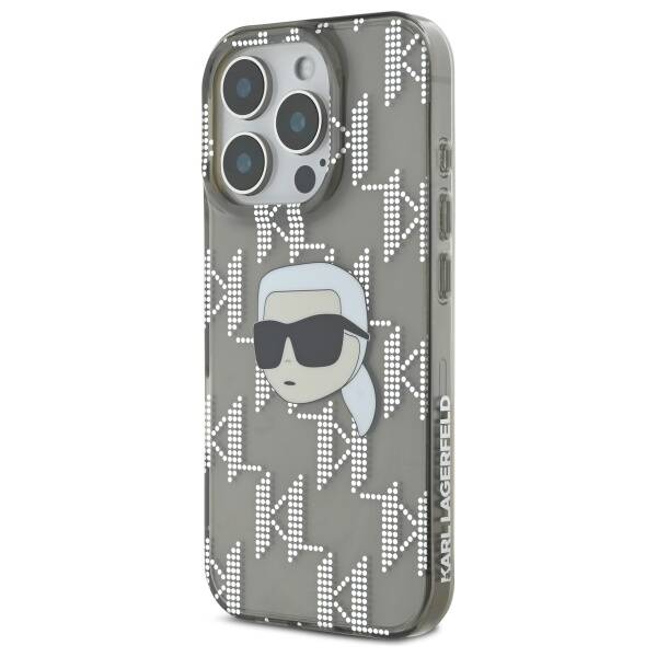 Deksel for Apple iPhone 16 Pro, Karl Lagerfeld, IML Luxury Electroplated Karl's Head, Svart