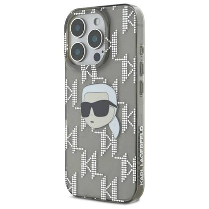 Deksel for Apple iPhone 16 Pro, Karl Lagerfeld, IML Luxury Electroplated Karl's Head, Svart