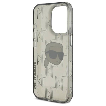 Deksel for Apple iPhone 16 Pro, Karl Lagerfeld, IML Luxury Electroplated Karl's Head, Svart