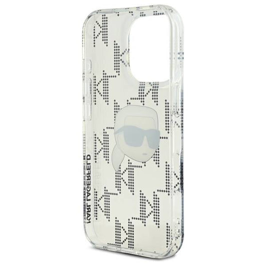Deksel for Apple iPhone 16 Pro, Karl Lagerfeld, IML Luxury Electroplated Karl's Head, Gjennomsiktig