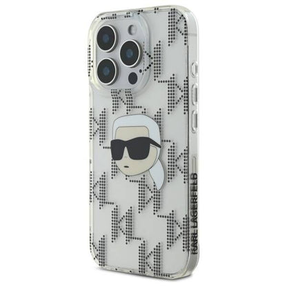Deksel for Apple iPhone 16 Pro, Karl Lagerfeld, IML Luxury Electroplated Karl's Head, Gjennomsiktig