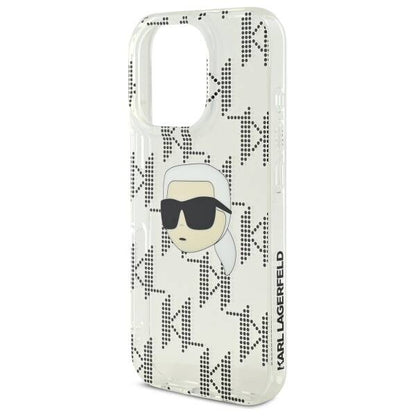 Deksel for Apple iPhone 16 Pro, Karl Lagerfeld, IML Luxury Electroplated Karl's Head, Gjennomsiktig