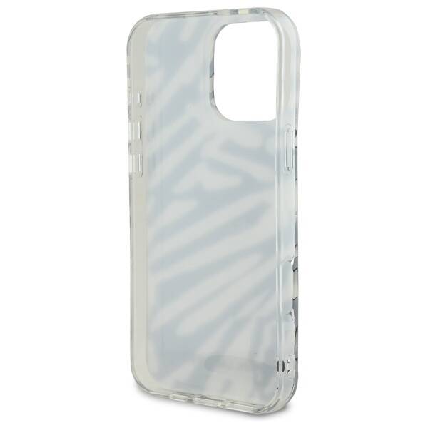 Deksel for Apple iPhone 16 Pro, Karl Lagerfeld, IML Luxury Zebra Pattern with Strap, Svart