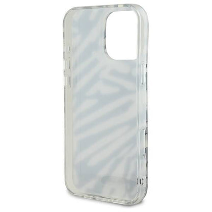 Deksel for Apple iPhone 16 Pro, Karl Lagerfeld, IML Luxury Zebra Pattern with Strap, Svart