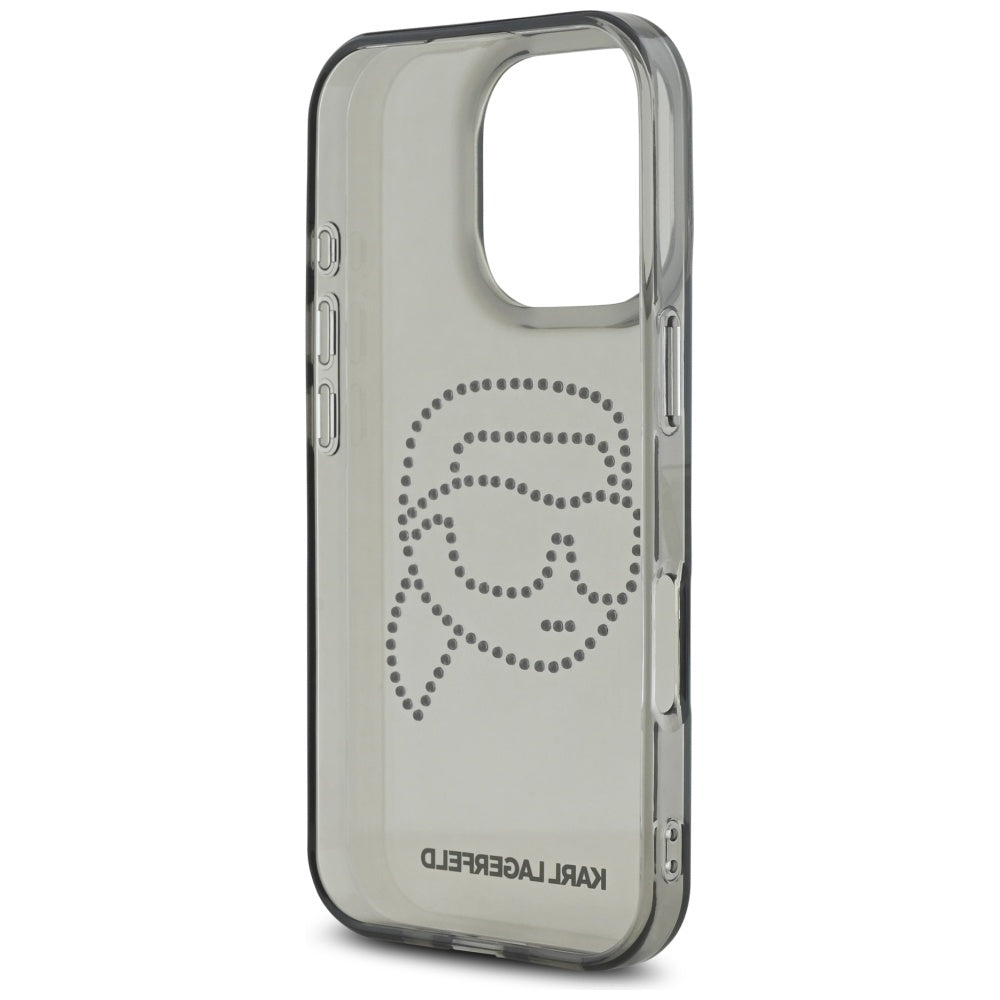Deksel for Apple iPhone 16 Pro, Karl Lagerfeld, IML Rhinestones Karl's Head, Svart
