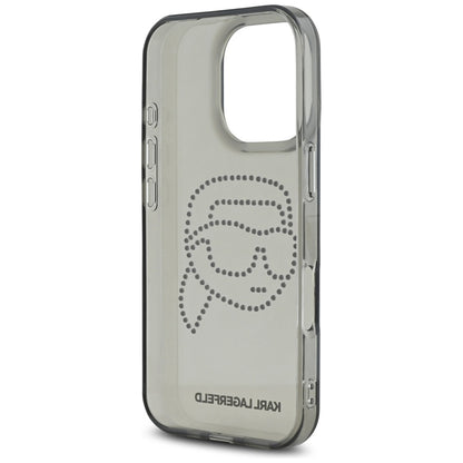 Deksel for Apple iPhone 16 Pro, Karl Lagerfeld, IML Rhinestones Karl's Head, Svart