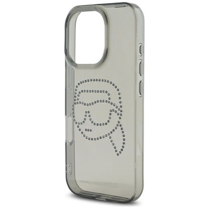 Deksel for Apple iPhone 16 Pro, Karl Lagerfeld, IML Rhinestones Karl's Head, Svart
