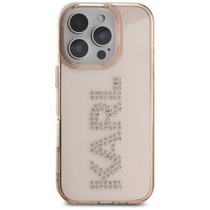 Deksel for Apple iPhone 16 Pro, Karl Lagerfeld, IML Rhinestones Pink Logo, Rosa