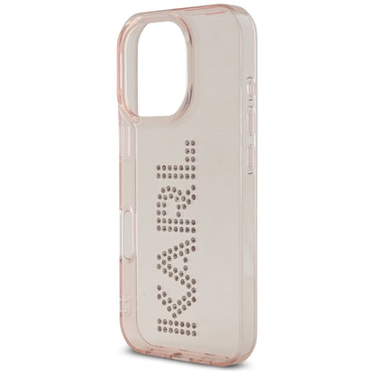 Deksel for Apple iPhone 16 Pro, Karl Lagerfeld, IML Rhinestones Pink Logo, Rosa